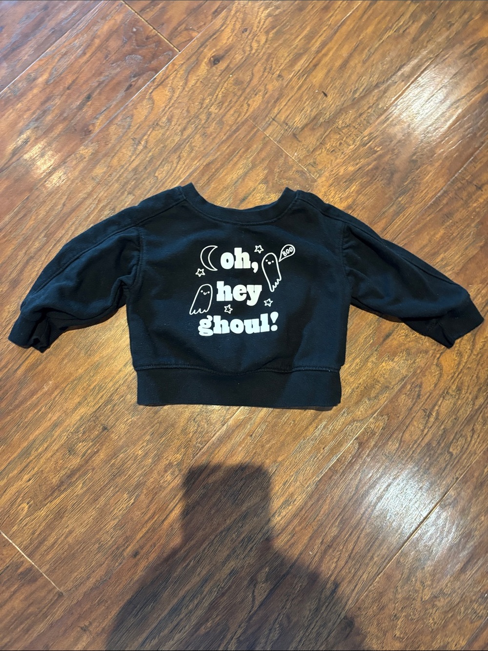 Cat & Jack Black Sweatshirt with White "Oh, hey ghoul!" Graphic